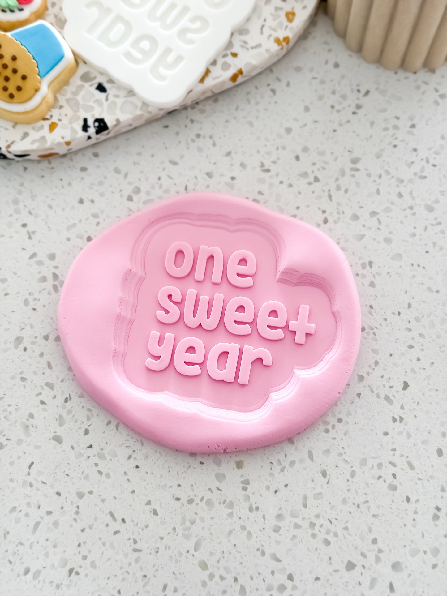 One Sweet Year (Caterpillar) Stamp & Cutter - Perfect for Fondant & Sugar Cookies