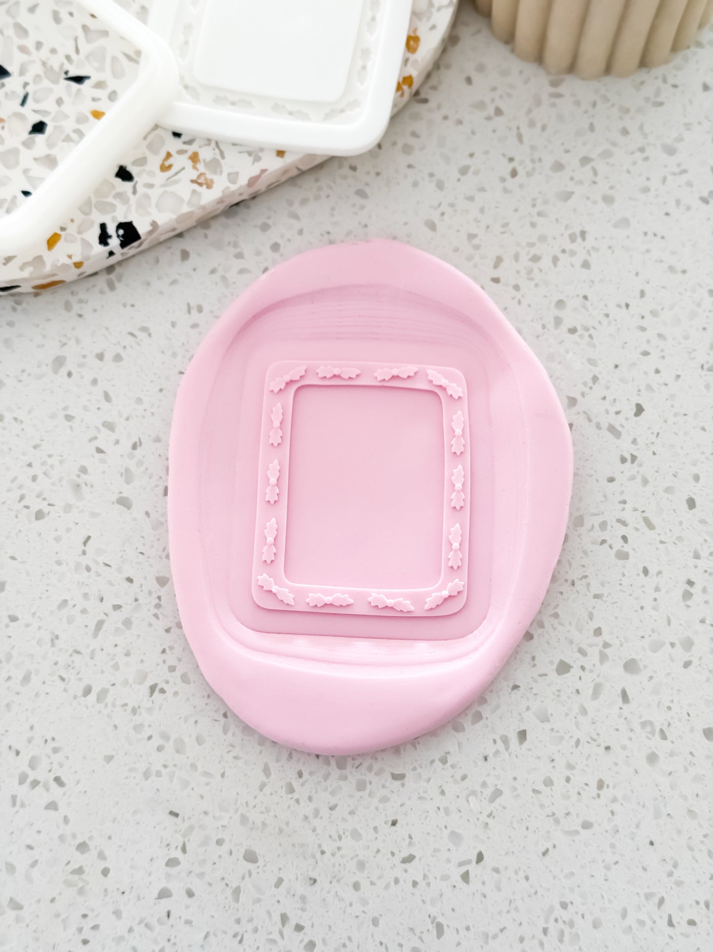 Rectangle Mistletoe Frame Stamp & Cutter - Perfect for Fondant & Sugar Cookies