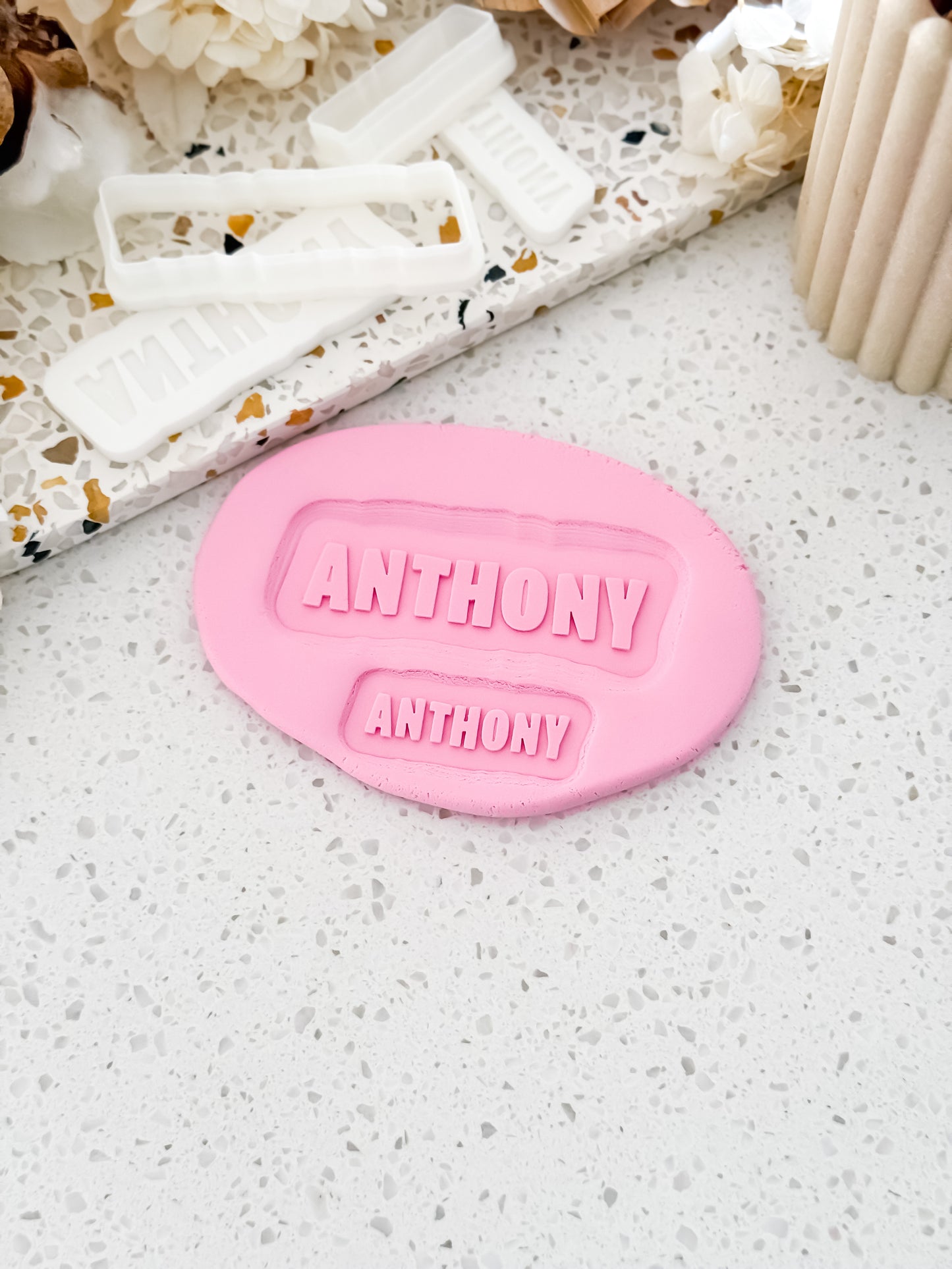 Mini Custom Name (FN) Stamp & Cutter - Perfect for Fondant & Sugar Cookies