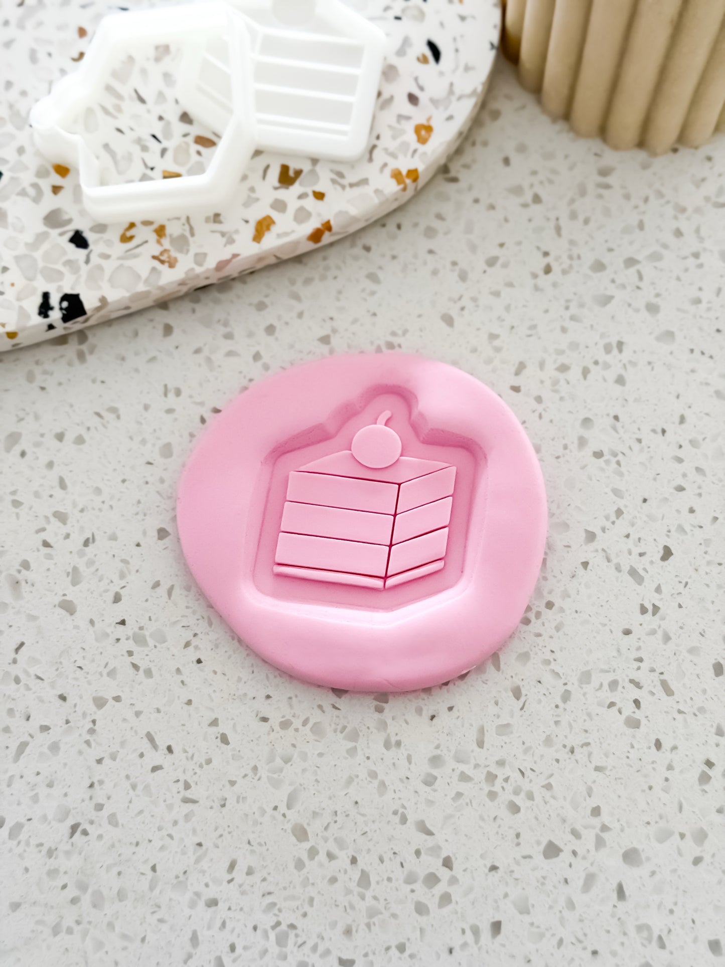 Mini Chocolate Cake (Caterpillar) Stamp & Cutter - Perfect for Fondant & Sugar Cookies
