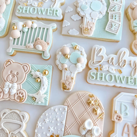 Bear In Hot Air Ballon - Cookie Stamp & Cutter - Ideal for Fondant & Sugar Cookies