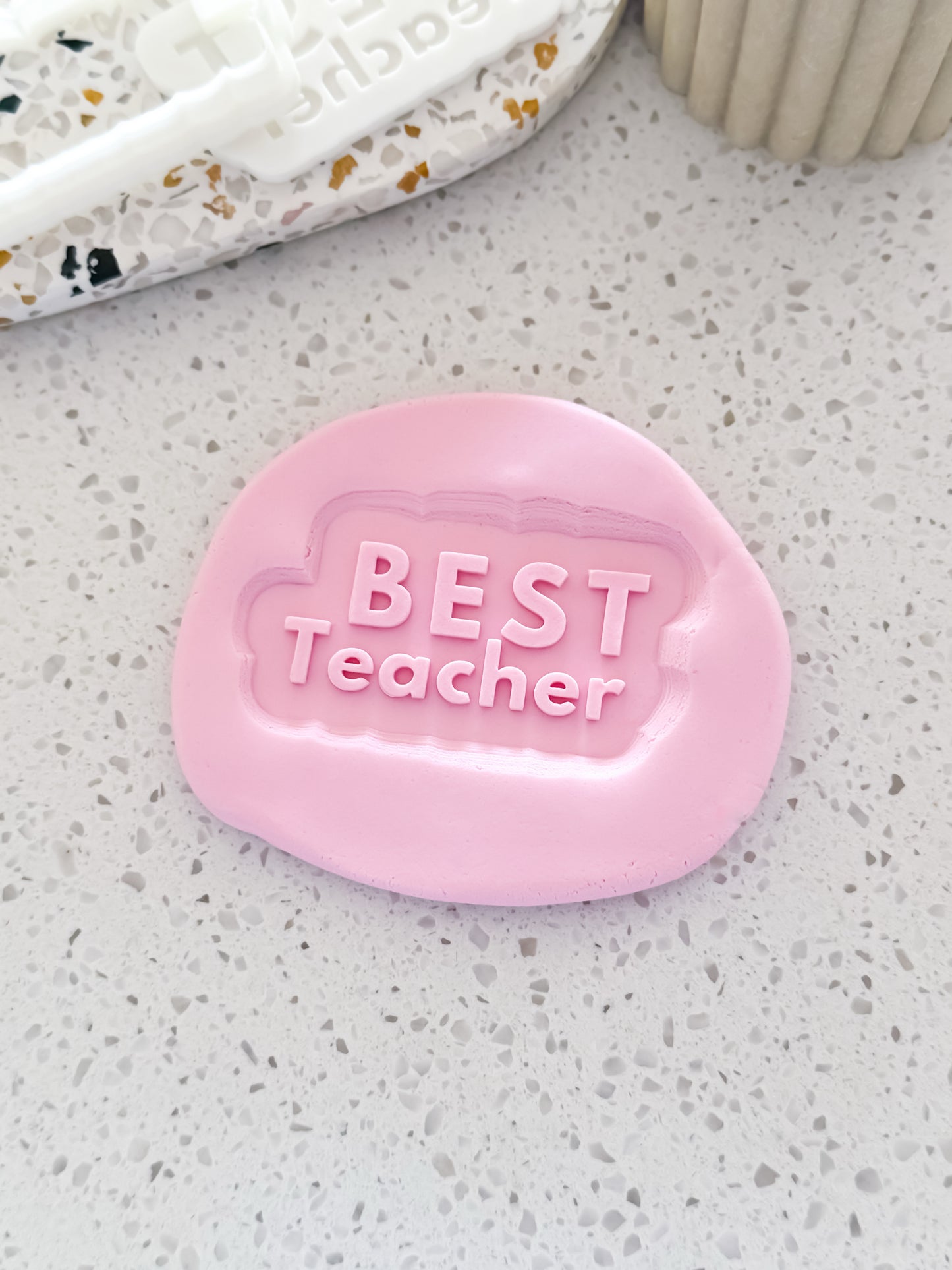 Best Teacher Stamp & Cutter - Perfect for Fondant & Sugar Cookies