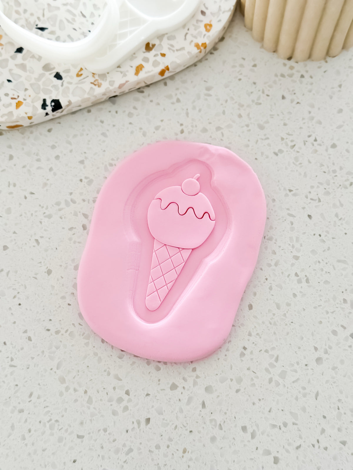 Ice Cream (Caterpillar) Stamp & Cutter - Perfect for Fondant & Sugar Cookies