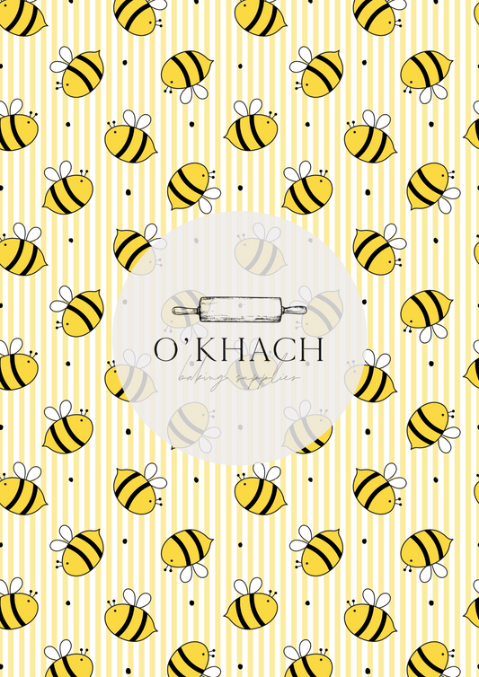 Bees & Honey Pattern No.1 - Edible Image - Premium Edible Image from O'Khach Baking Supplies - Just $16.99! Shop now at O'Khach Baking Supplies