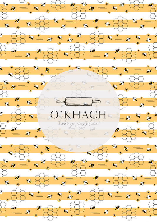 Bees & Honey Pattern No.10 - Edible Image - Premium Edible Image from O'Khach Baking Supplies - Just $16.99! Shop now at O'Khach Baking Supplies