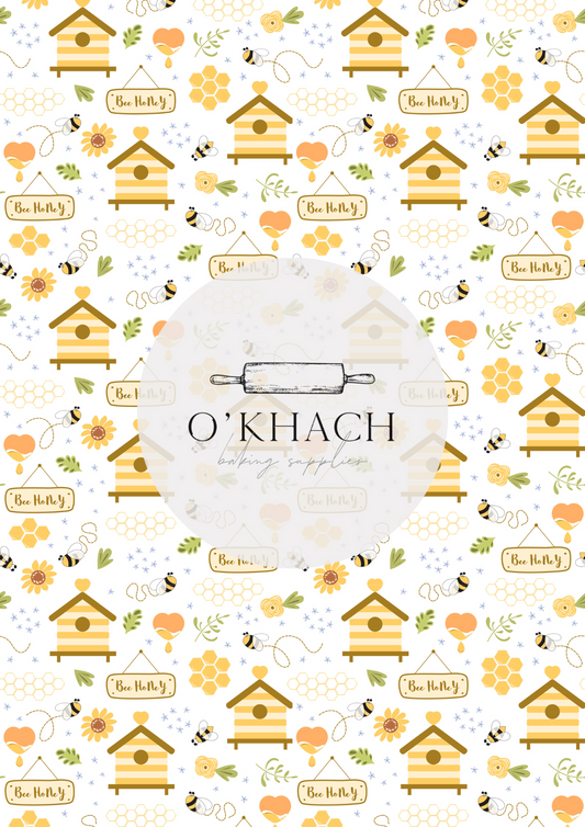 Bees & Honey Pattern No.12 - Edible Image - Premium Edible Image from O'Khach Baking Supplies - Just $16.99! Shop now at O'Khach Baking Supplies
