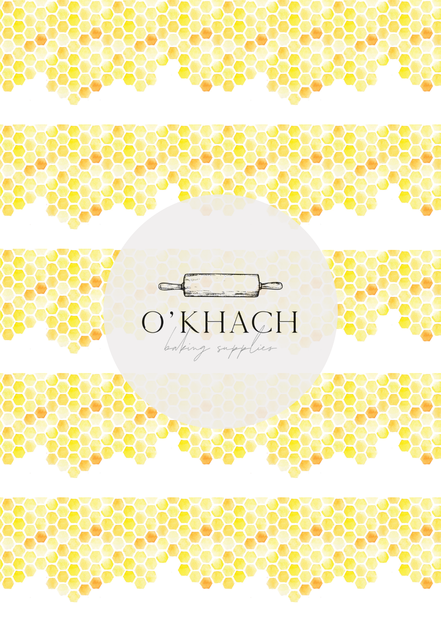 Bees & Honey Pattern No.13 - Edible Image - Premium Edible Image from O'Khach Baking Supplies - Just $16.99! Shop now at O'Khach Baking Supplies
