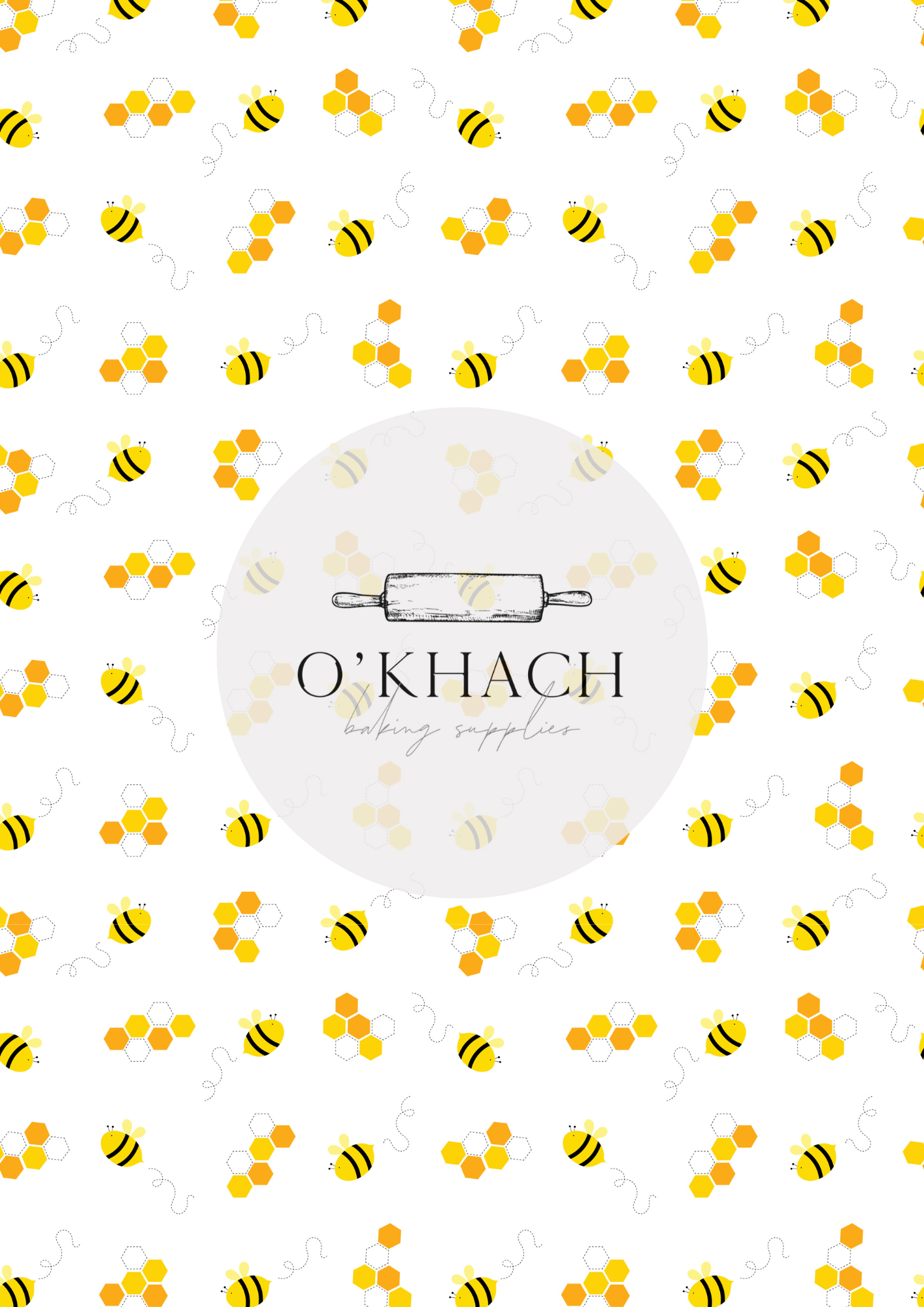 Bees & Honey Pattern - Edible Image – A4 Cake Topper & Cupcake Decoration