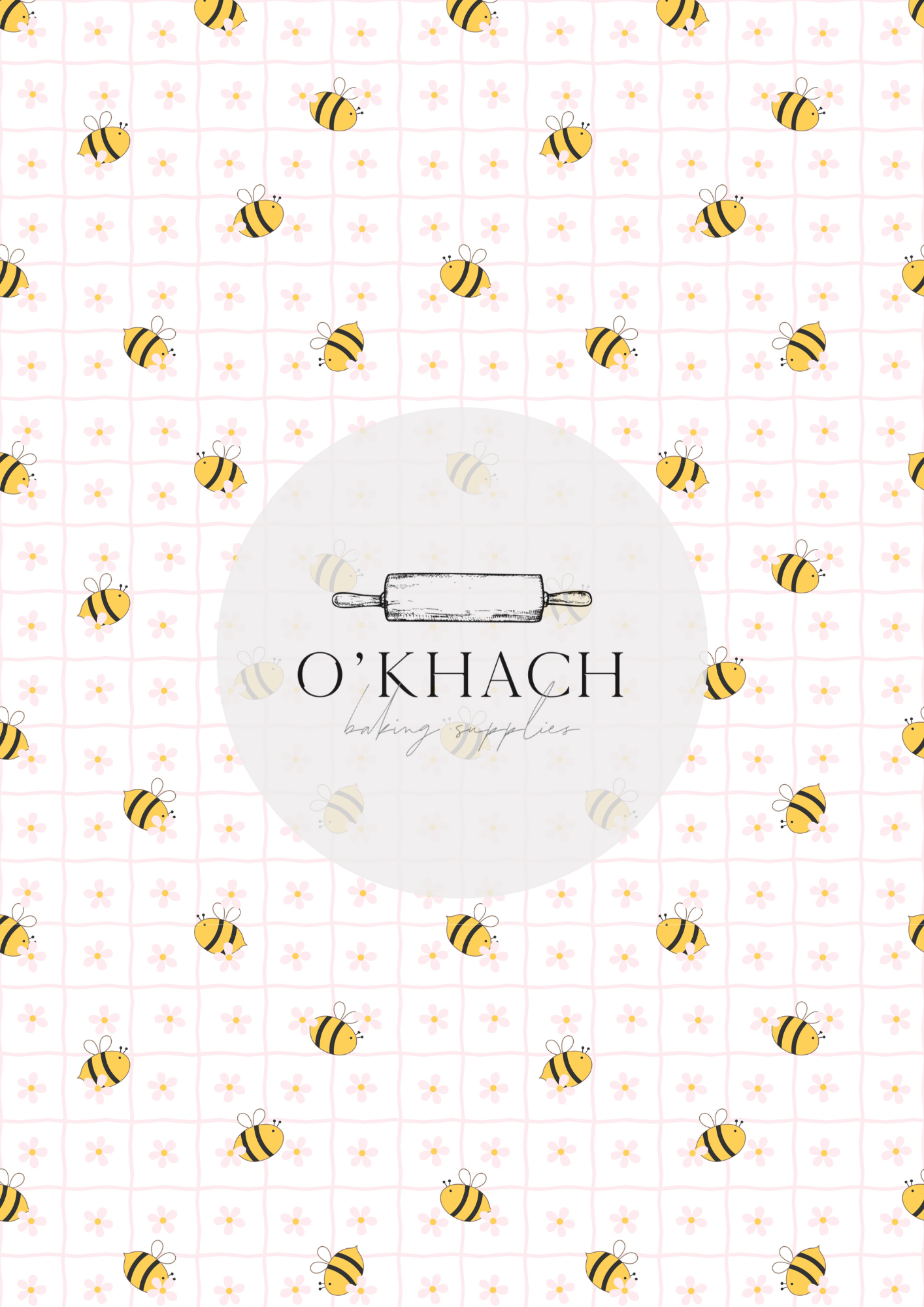 Bees & Honey Pattern - Edible Image – A4 Cake Topper & Cupcake Decoration
