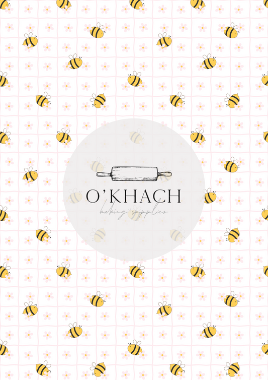 Bees & Honey Pattern No.3 - Edible Image - Premium Edible Image from O'Khach Baking Supplies - Just $16.99! Shop now at O'Khach Baking Supplies