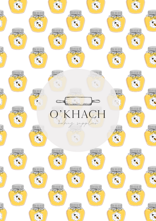 Bees & Honey Pattern No.8 - Edible Image - Premium Edible Image from O'Khach Baking Supplies - Just $16.99! Shop now at O'Khach Baking Supplies