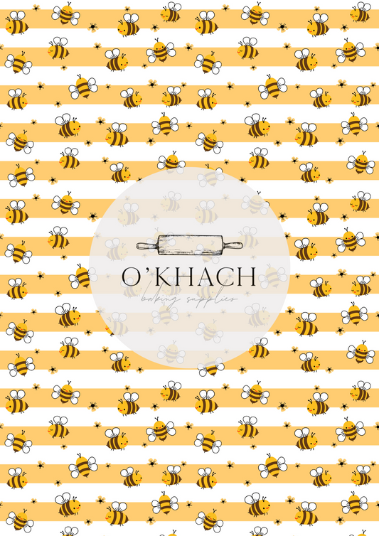 Bees & Honey Pattern No.9 - Edible Image - Premium Edible Image from O'Khach Baking Supplies - Just $16.99! Shop now at O'Khach Baking Supplies