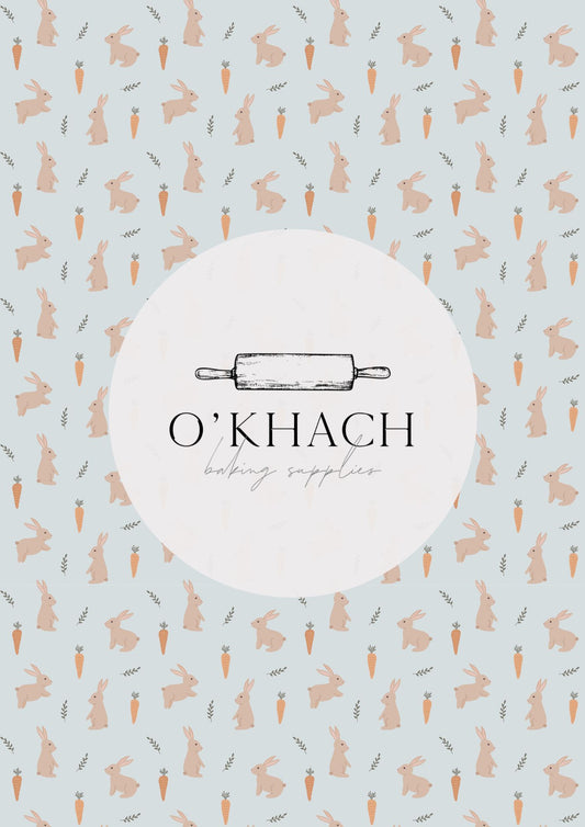 Bunny Garden Pattern No.2 - Digital Edible Image for Cakes & Cookies