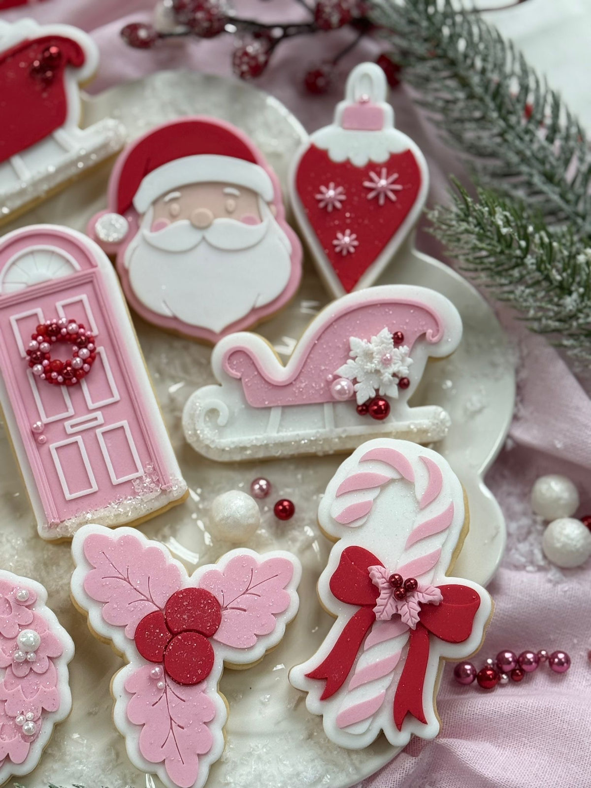 Sleigh (Plain) design stamped in fondant to show the finished cookie