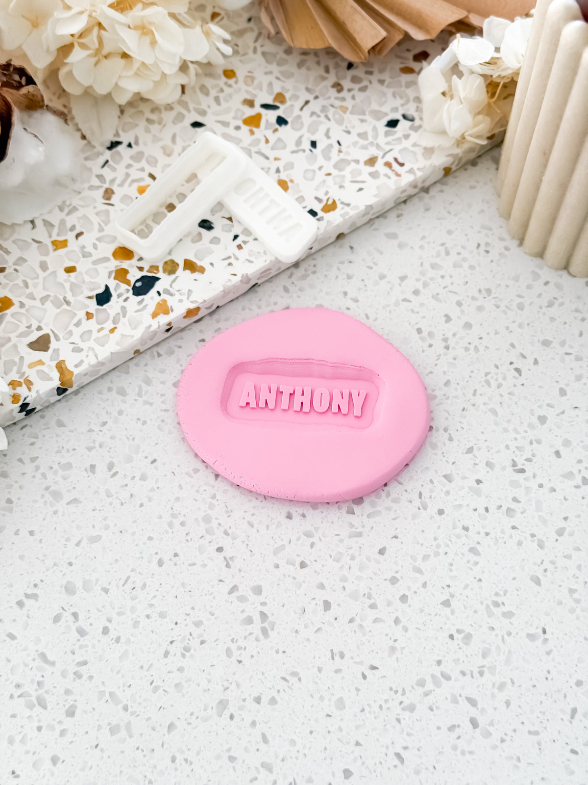 Mini Custom Name (FN) Stamp & Cutter - Perfect for Fondant & Sugar Cookies