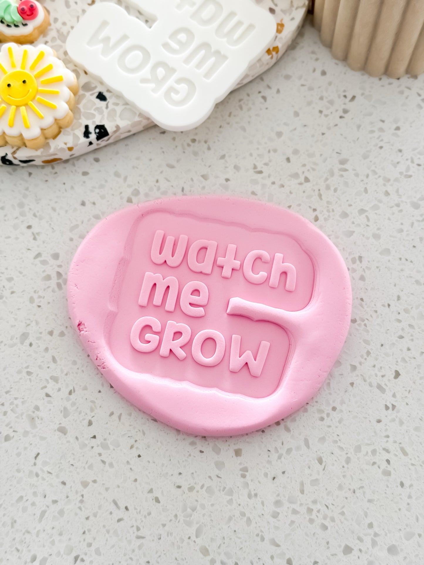 Watch Me Grow (Caterpillar) Stamp & Cutter - Perfect for Fondant & Sugar Cookies