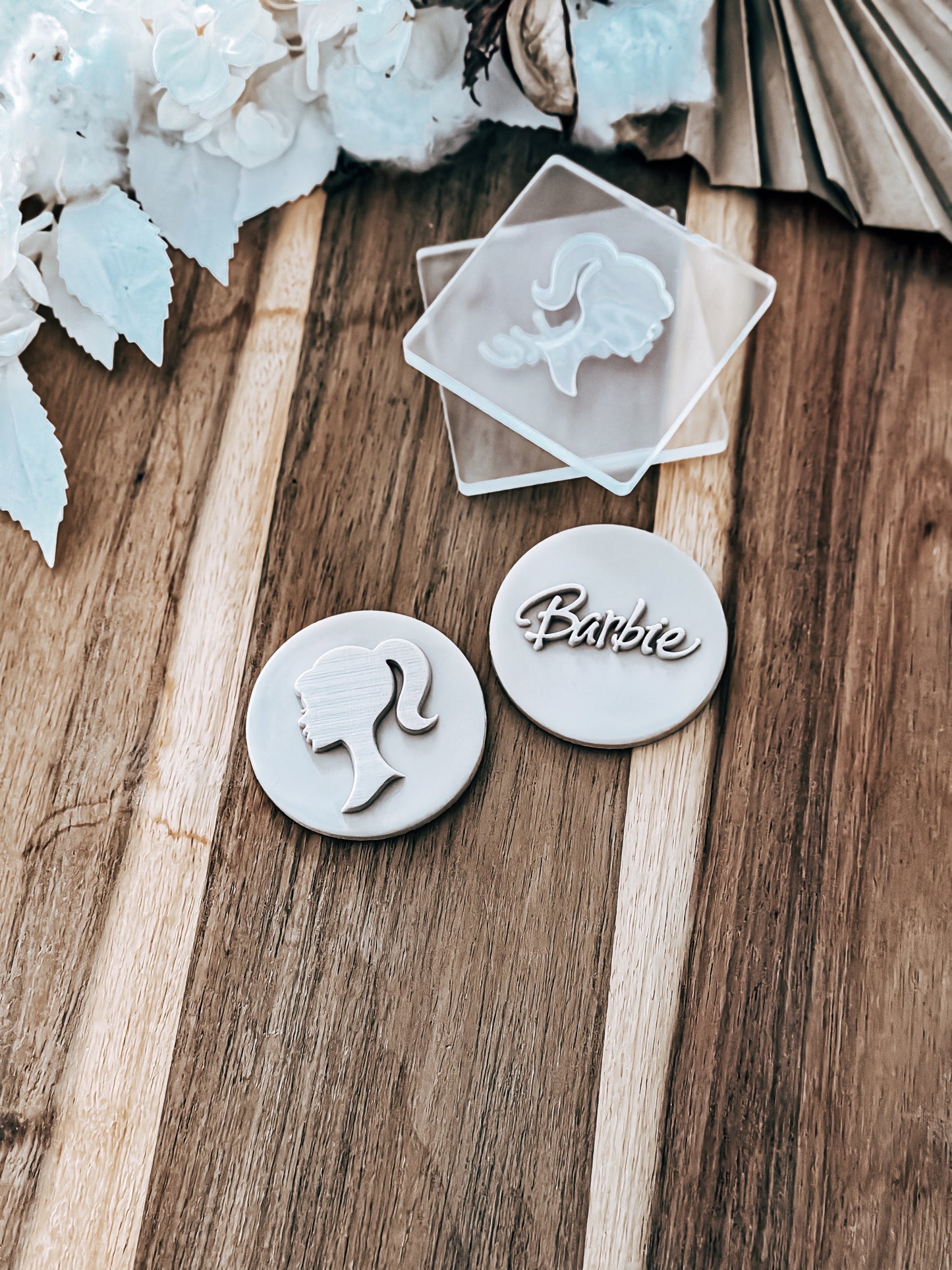 Doll Silhouette & Dream Script – Cookie Stamp Set - Fondant & Sugar Cookies