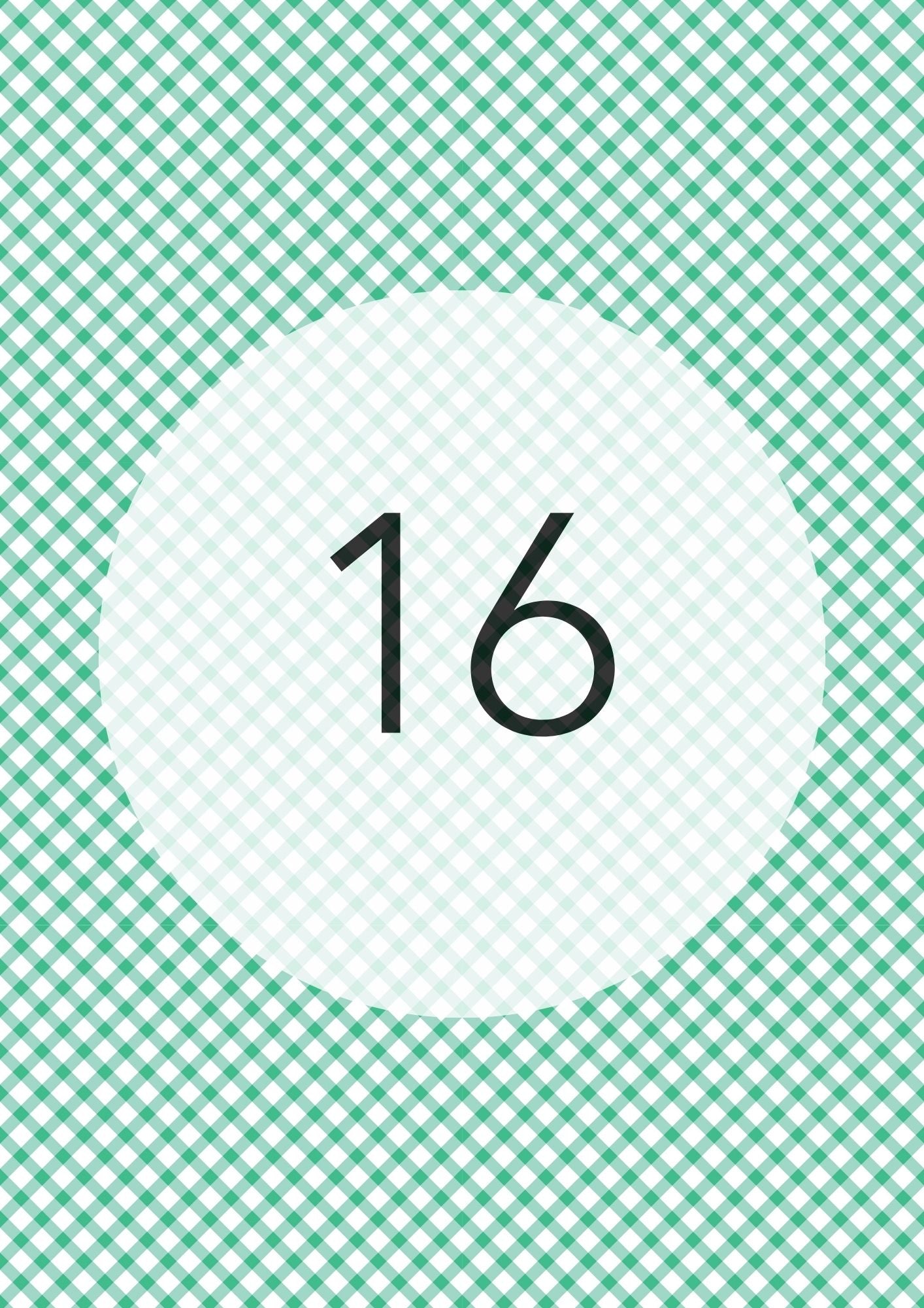 Mint Green diagonal gingham edible image, Gingham Cross No.16, by O'Khach