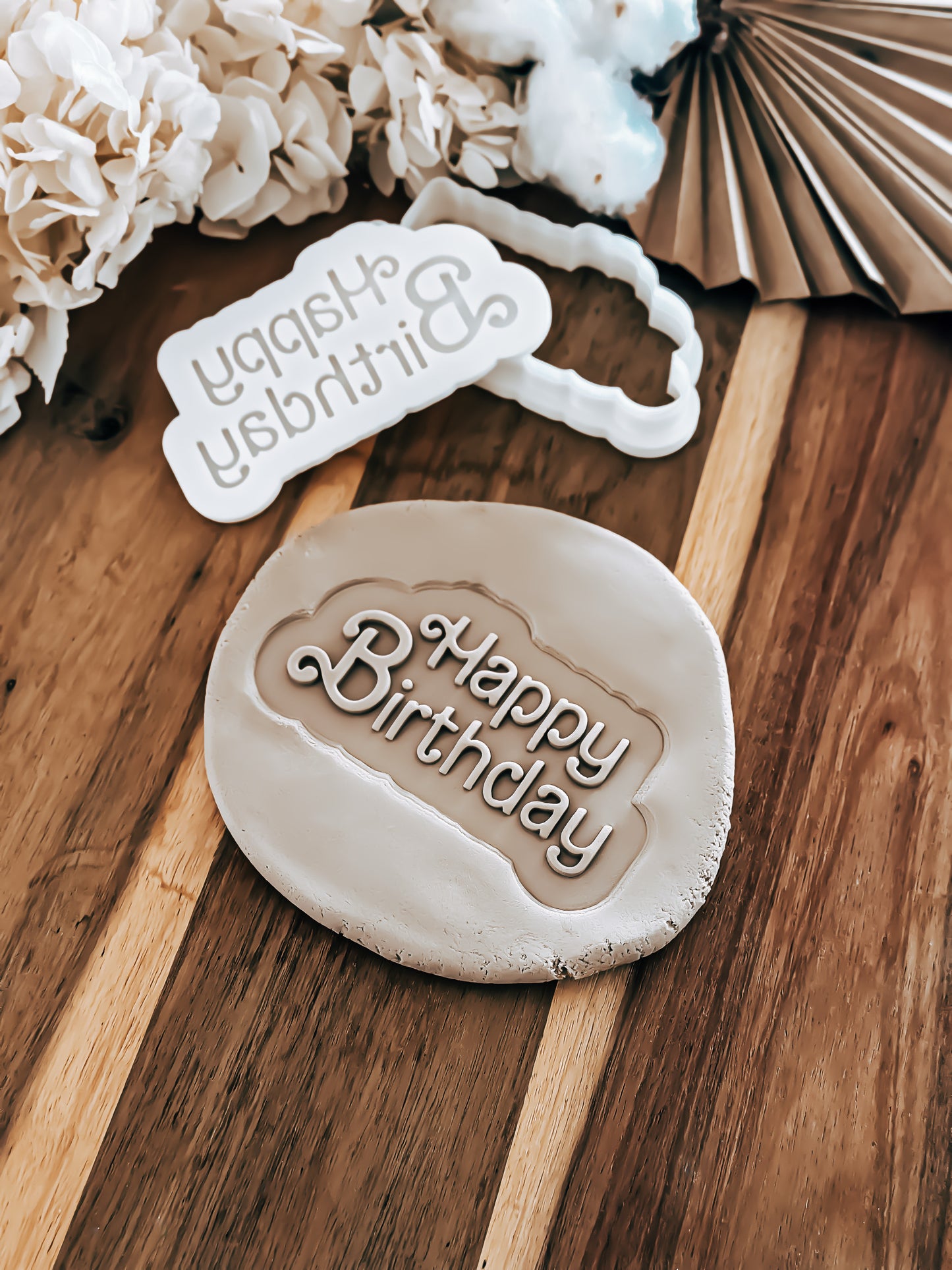 Happy Birthday Dreamhouse - Cookie Stamp & Cutter - Fondant & Sugar Cookies