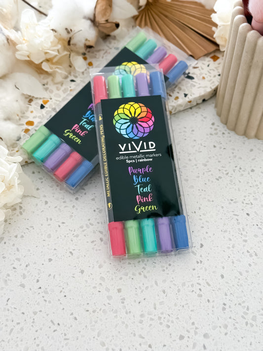 Vivid | Edible Metallic Markers - Rainbow