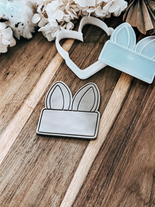 Bunny Ears (Plaque) - Cookie Stamp and Cutter - O'Khach Baking Supplies