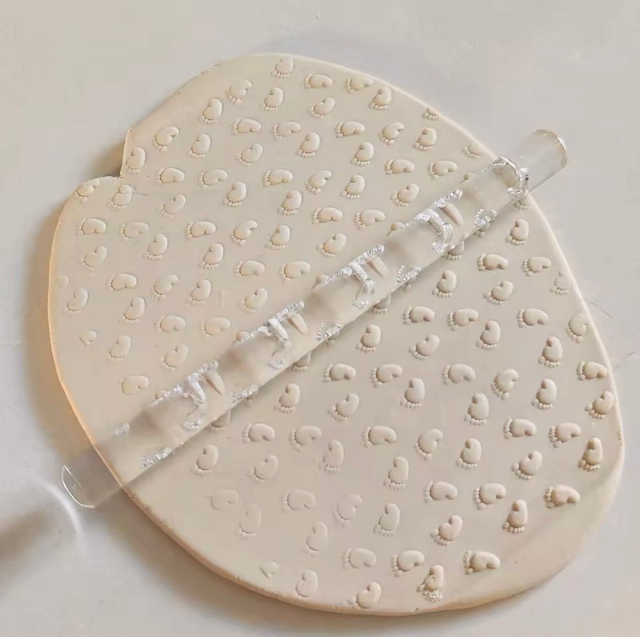 Baby Feet Pattern - Acrylic Embossing Rolling Pin – Fondant, Cookie & Clay Texture Roller