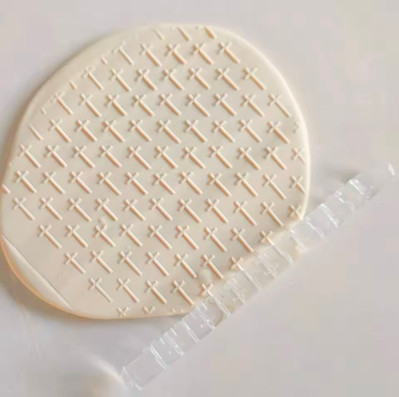 Cross Pattern - Acrylic Embossing Rolling Pin – Fondant, Cookie & Clay Texture Roller