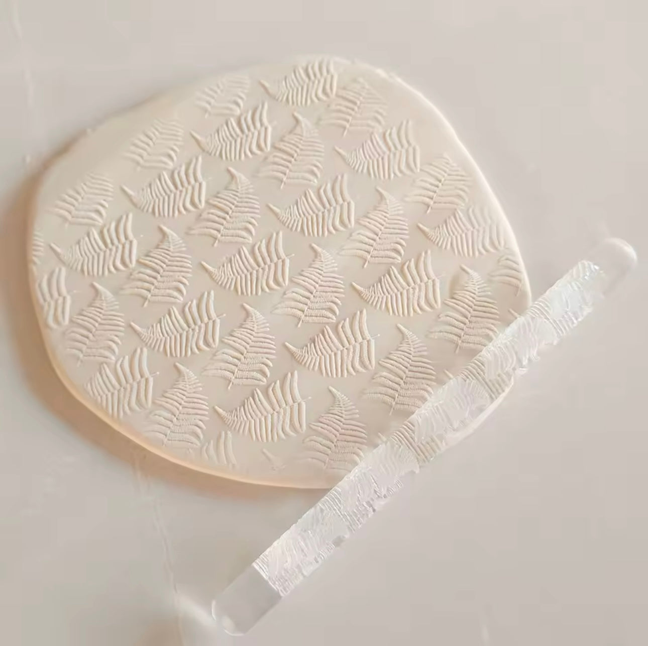 Botanical Leaf Pattern - Acrylic Embossing Rolling Pin – Fondant, Cookie & Clay Texture Roller