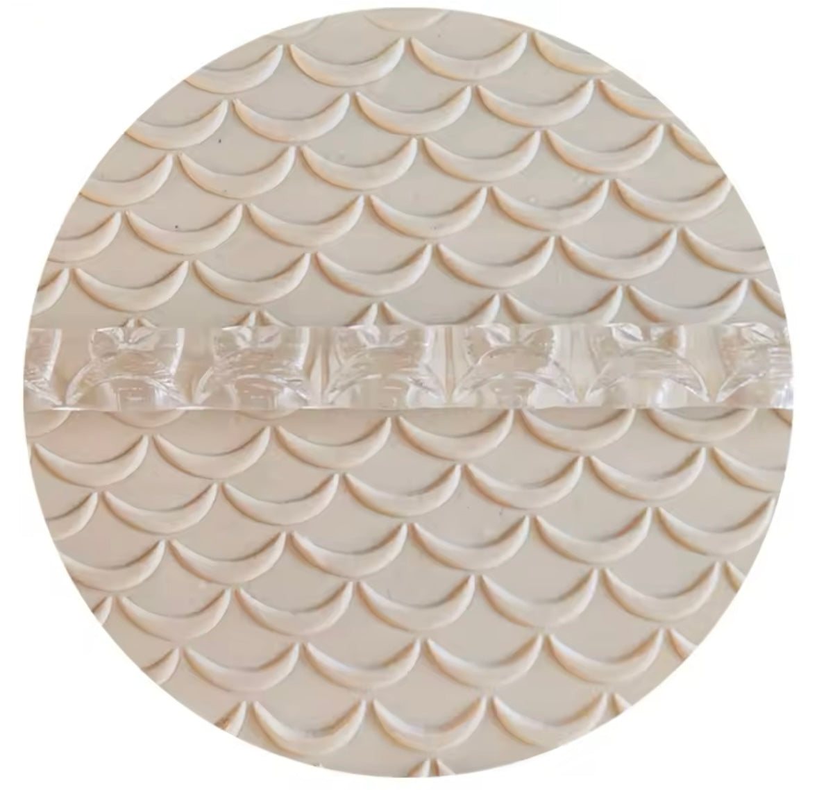 Repeating Fan Pattern - Acrylic Embossing Rolling Pin – Fondant, Cookie & Clay Texture Roller