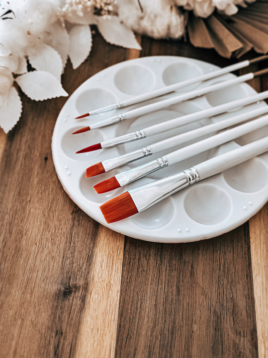 6Pcs Flat and Fine Tip Paint Brush Set - Premium Paintbrushes from O'Khach Baking Supplies - Just $25.00! Shop now at O'Khach Baking Supplies