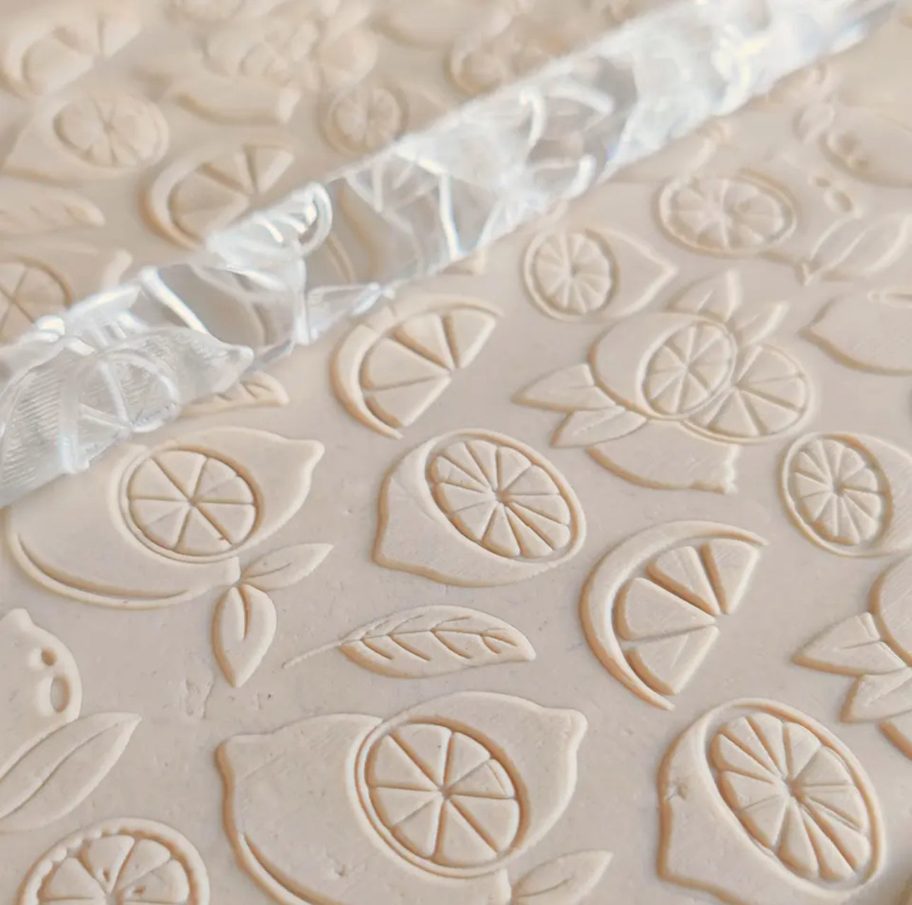 Lemon Pattern - Acrylic Embossing Rolling Pin – Fondant, Cookie & Clay Texture Roller