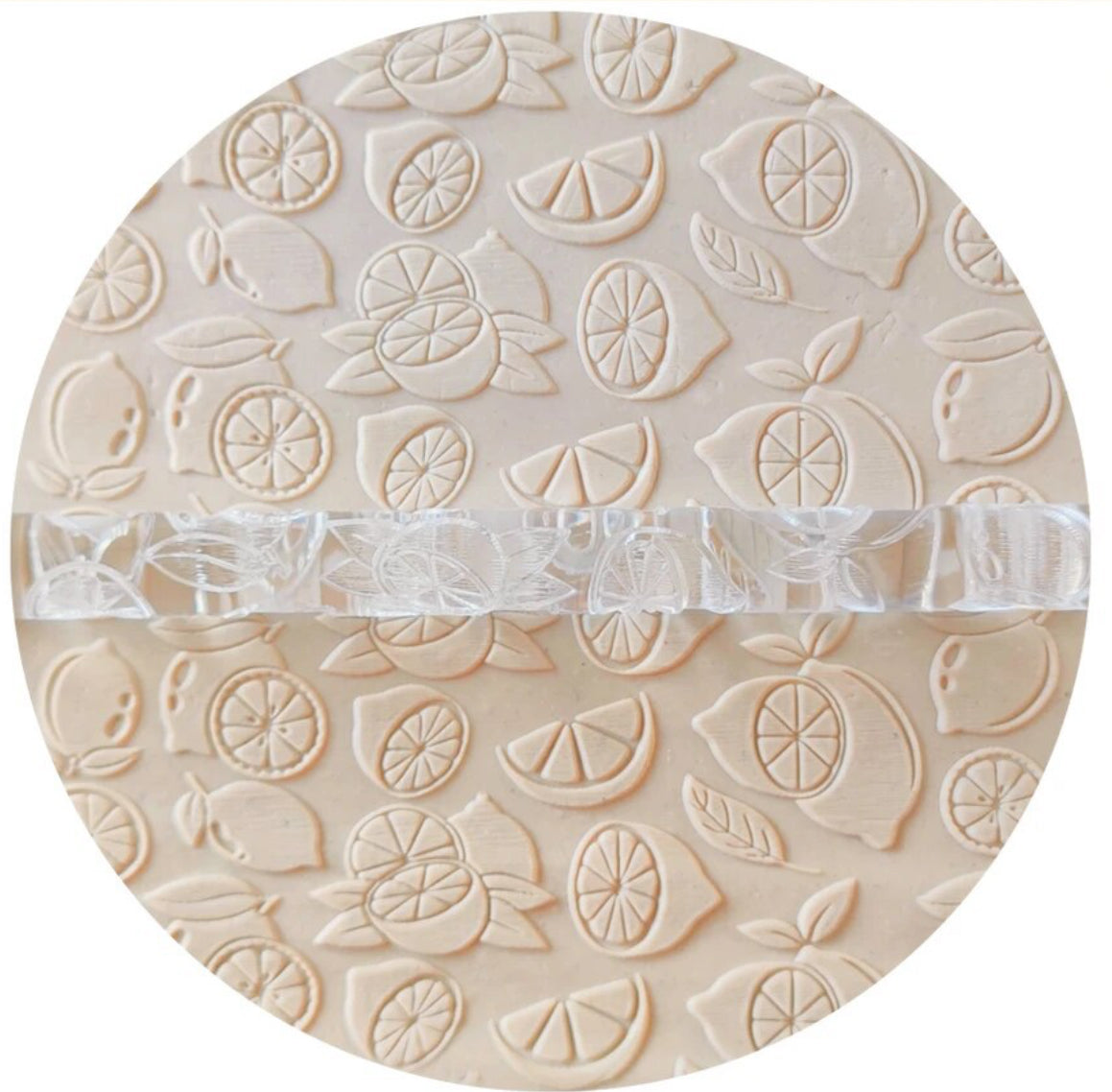 Lemon Pattern - Acrylic Embossing Rolling Pin – Fondant, Cookie & Clay Texture Roller