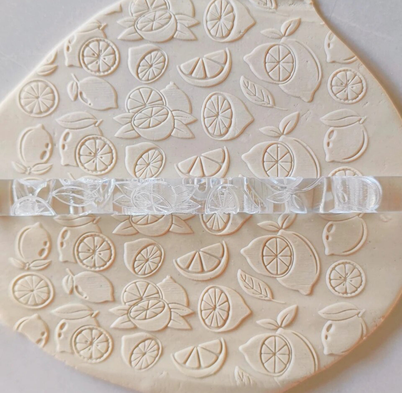 Lemon Pattern - Acrylic Embossing Rolling Pin – Fondant, Cookie & Clay Texture Roller
