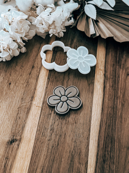 Mini Lila Flower - Cookie Stamp and Cutter