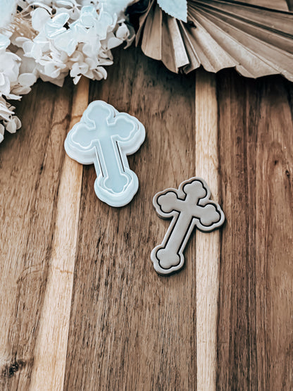 Curved Cross - Cookie Stamp and Cutter