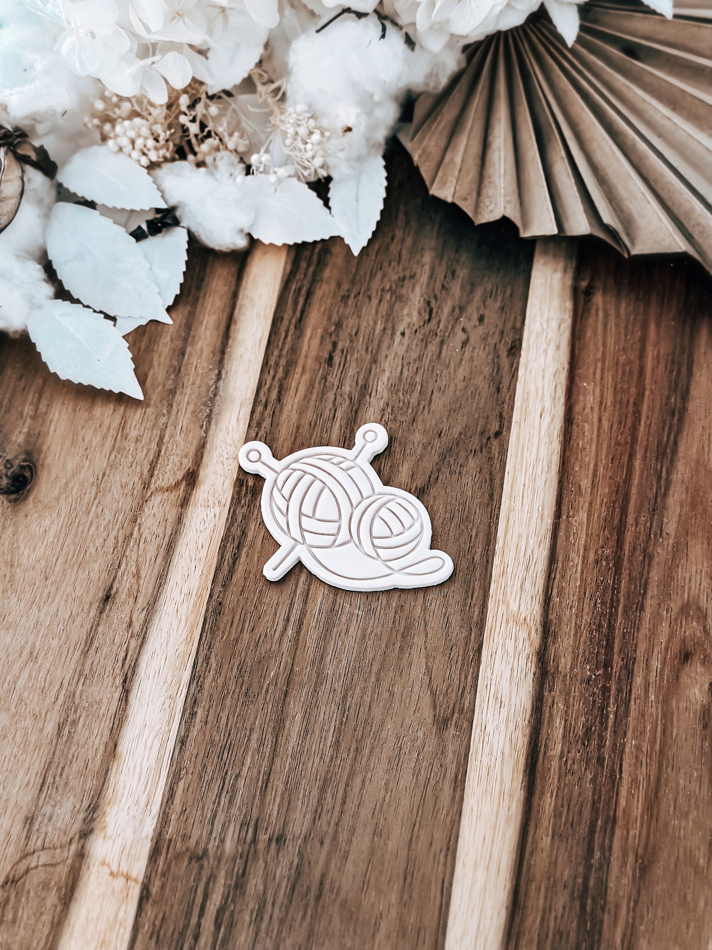 Needles & Yarn - Cookie Stamp & Cutter - Perfect for Fondant and Sugar Cookies