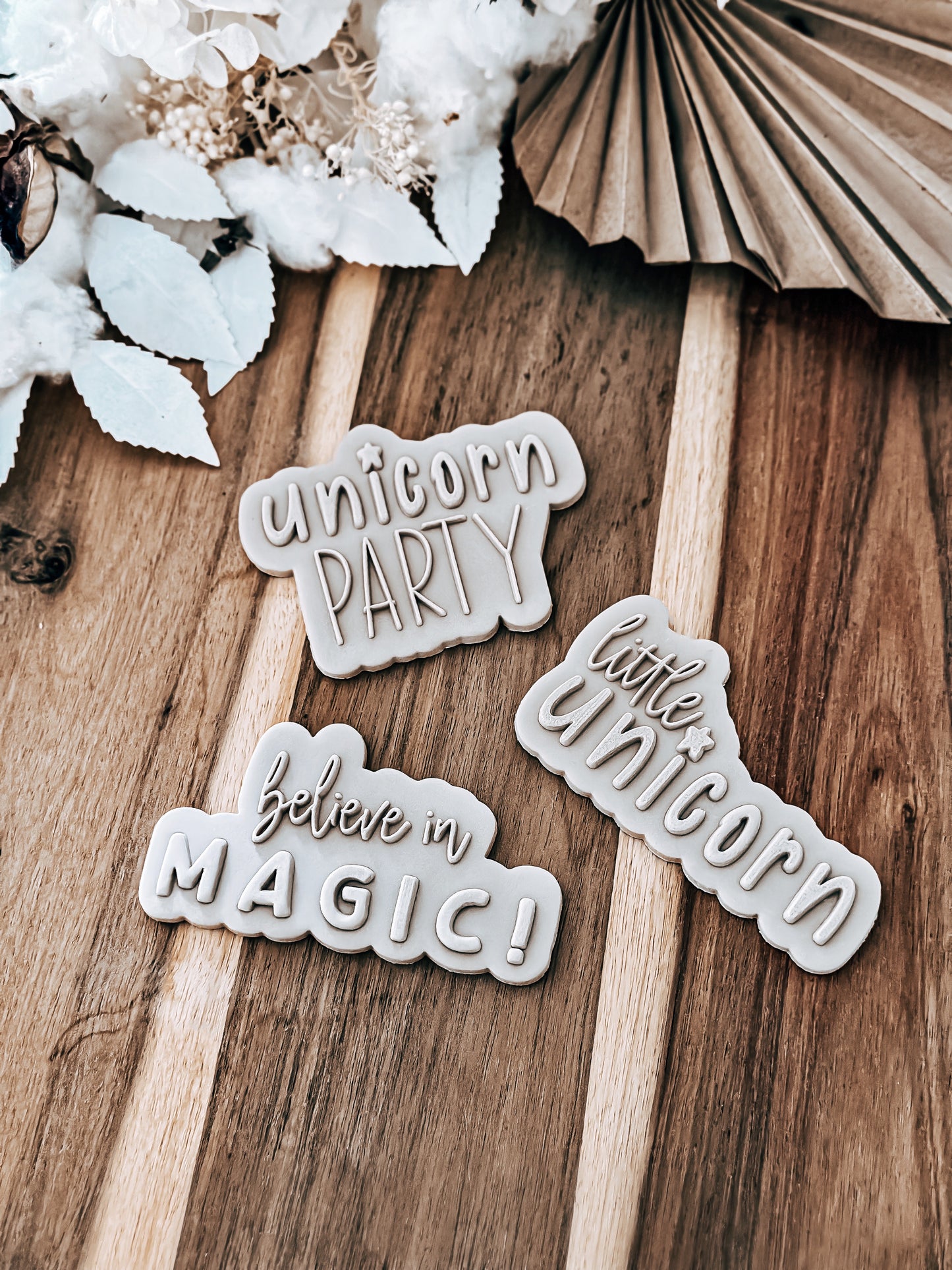Believe In Magic 'UP' design stamped in fondant, view 3