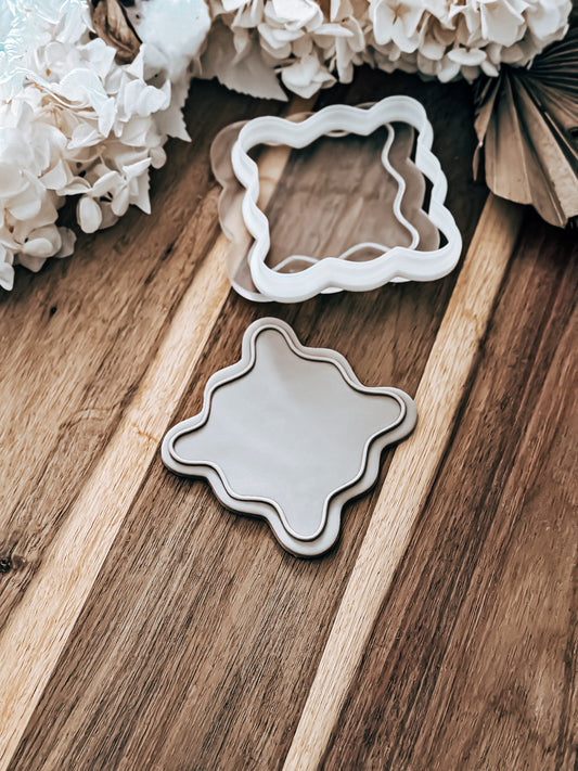 Wavy Square 'UP' - Cookie Stamp & Cutter - O'Khach Baking Supplies