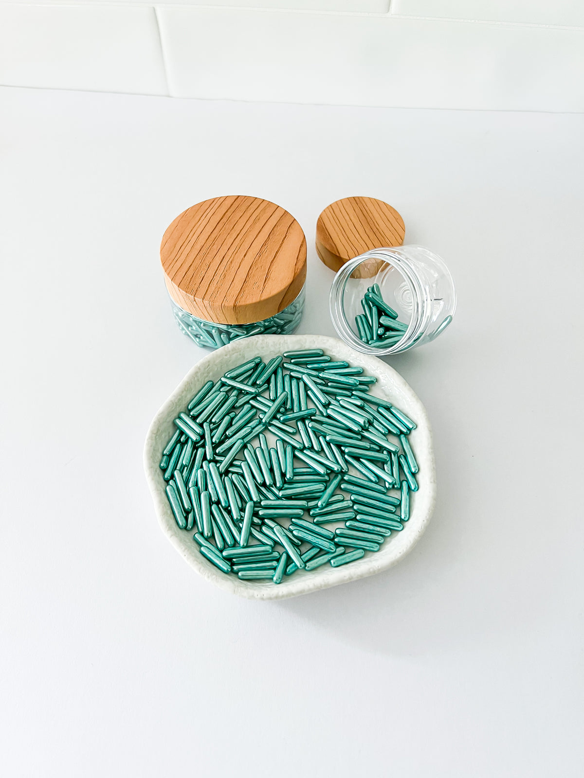 Metallic Aqua Rods – Edible Sprinkles for Cakes, Cookies & Cupcakes