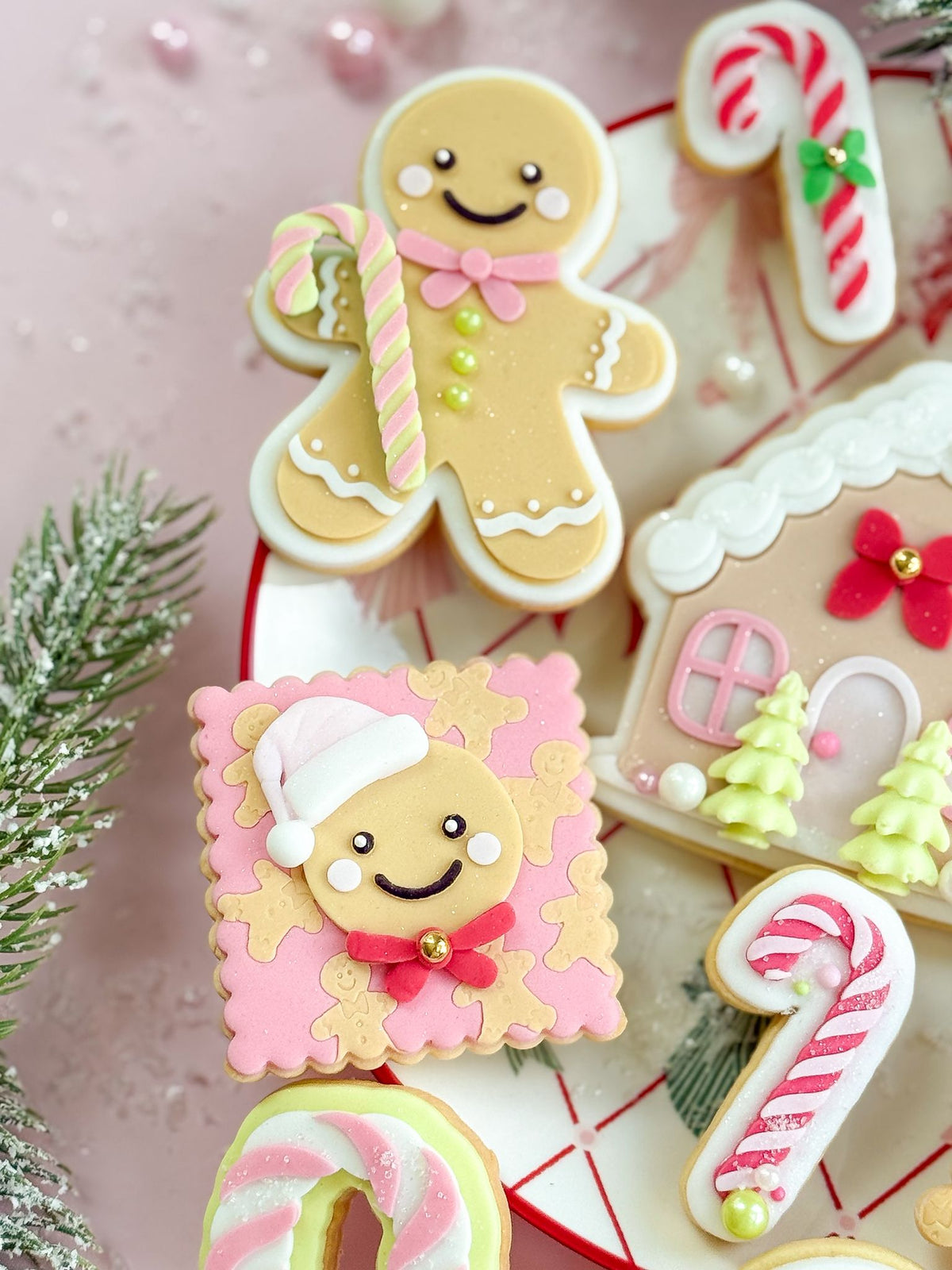 Gingerbread Man design stamped in fondant to show the finished cookie