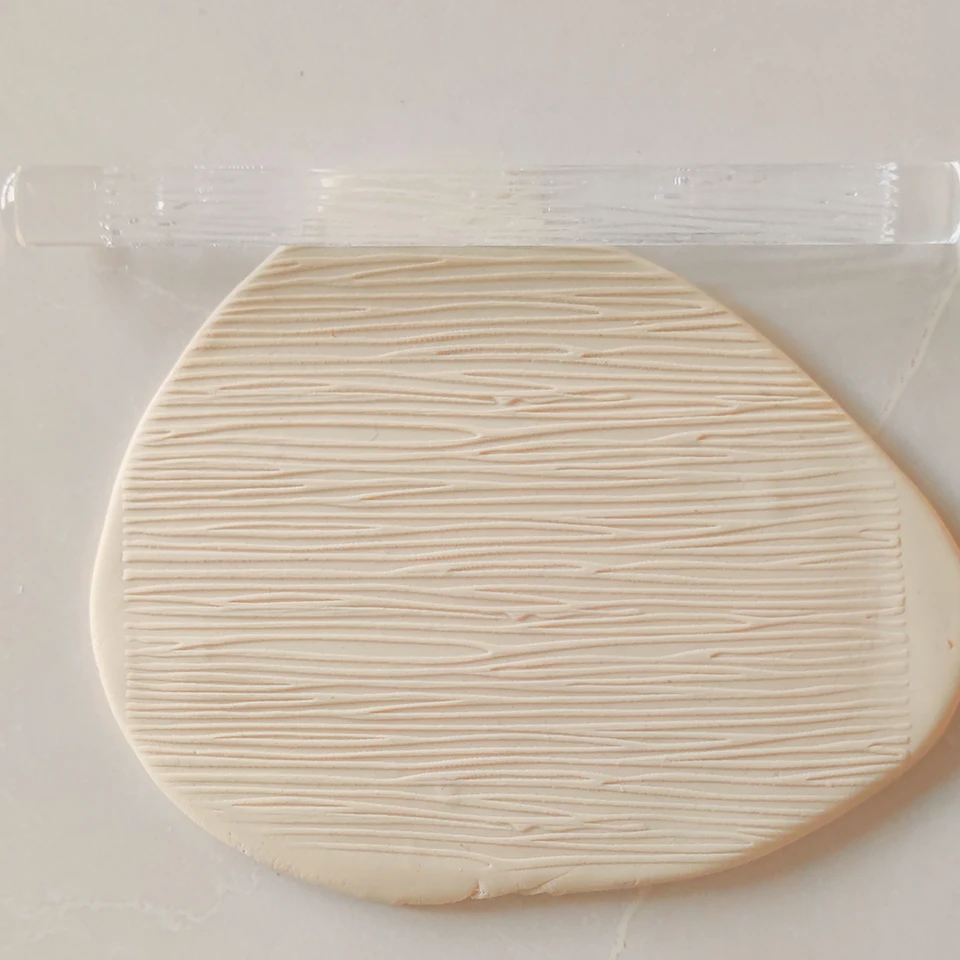 Wooden Pattern - Acrylic Embossing Rolling Pin – Fondant, Cookie & Clay Texture Roller