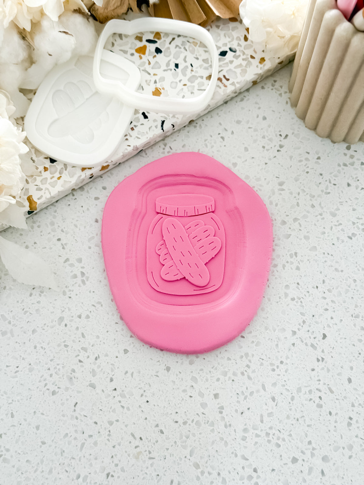 Pickle Jar Stamp & Cutter - Perfect for Fondant & Sugar Cookies