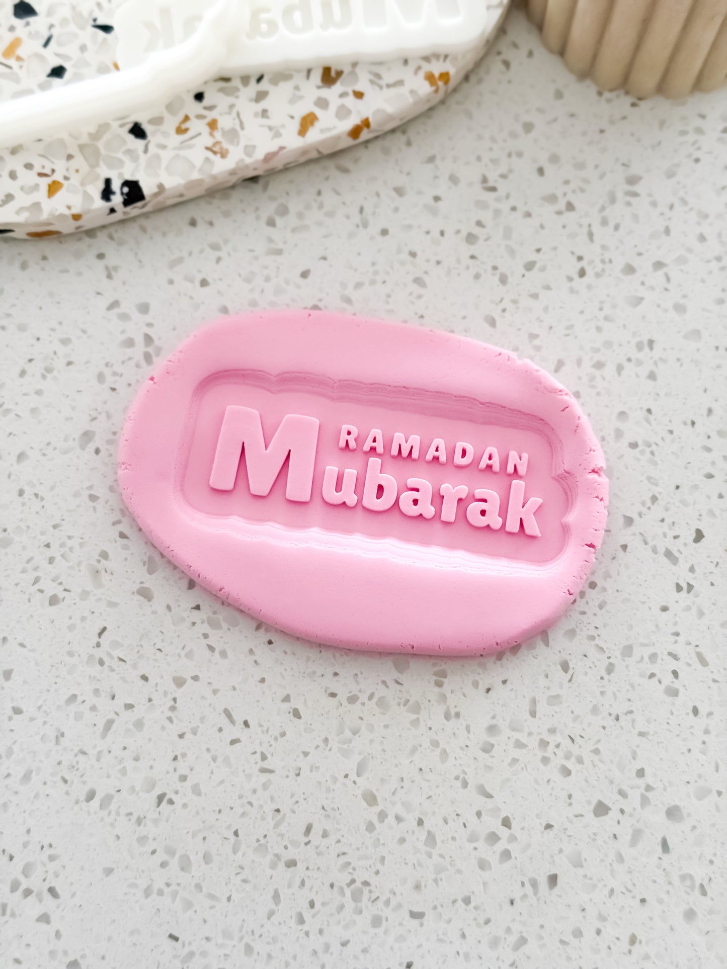 Ramadan Mubarak (Script) Stamp & Cutter - Perfect for Fondant & Sugar Cookies