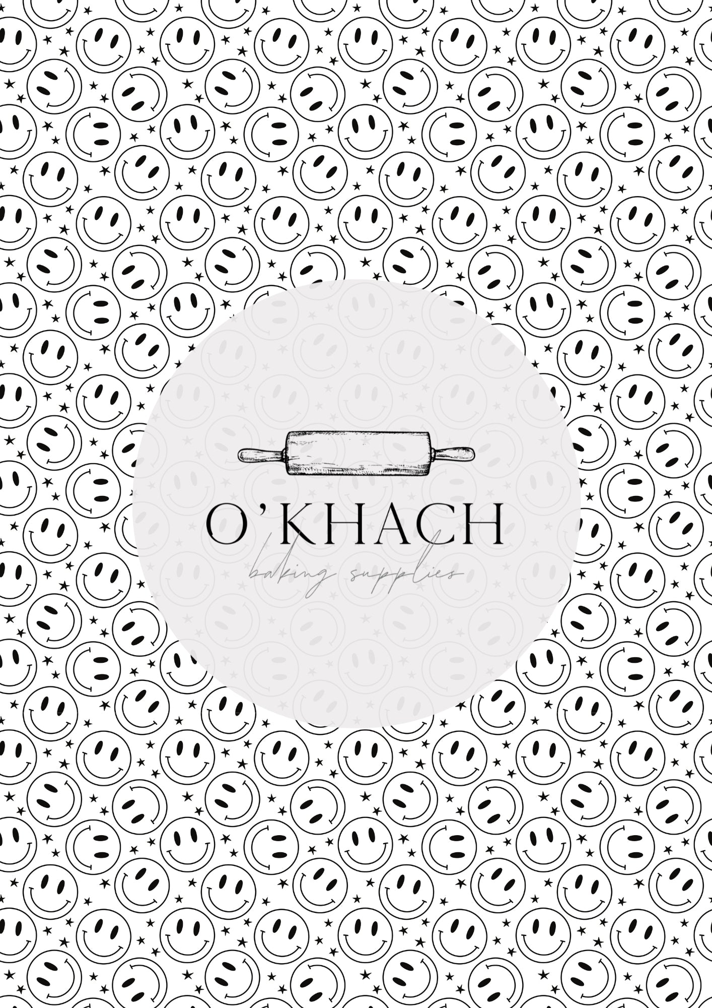 Retro Happy Pattern No.7 - Edible Image - O'Khach Baking Supplies