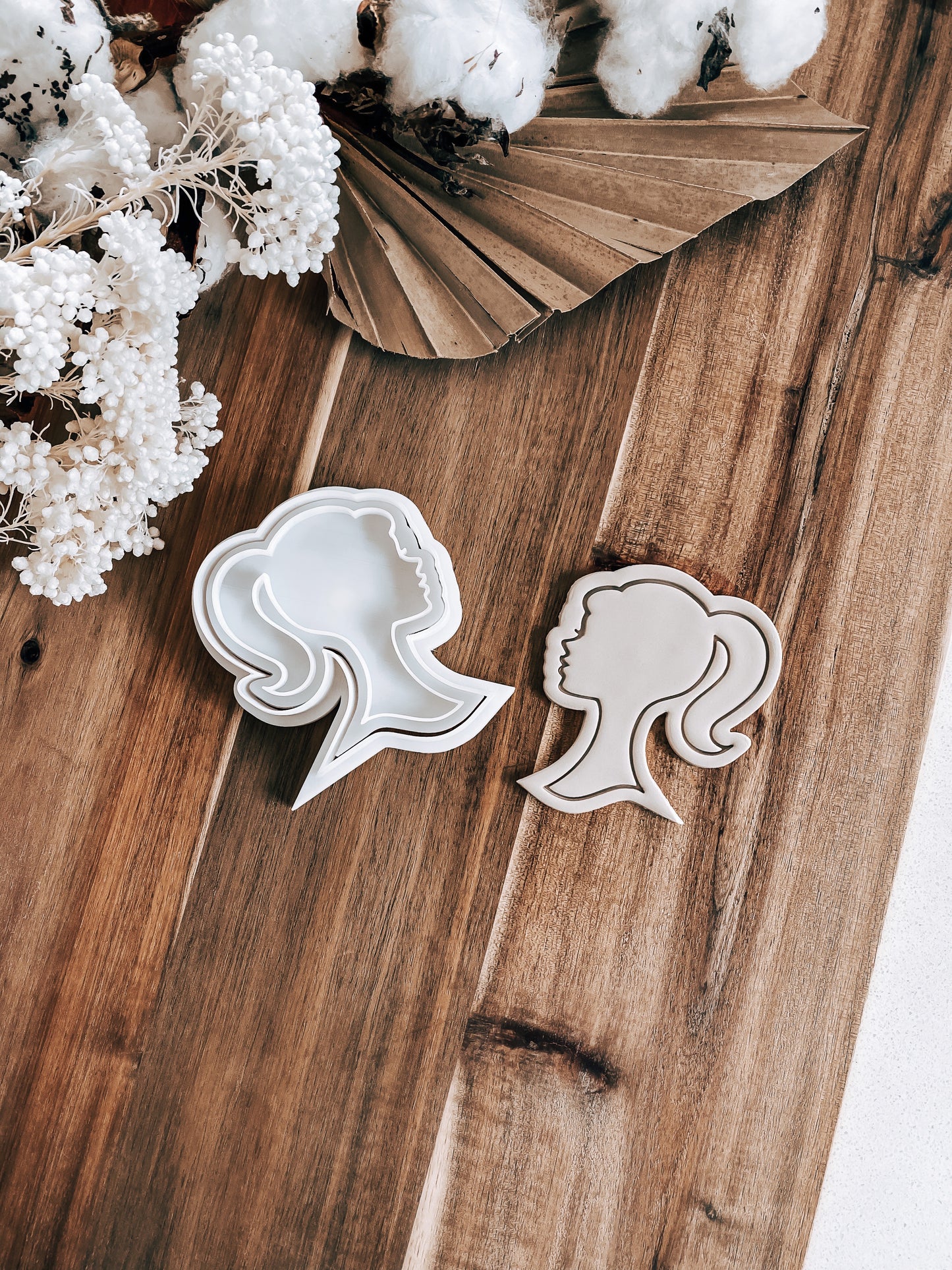 Silhouette Doll Head - Cookie Stamp & Cutter - Fondant & Sugar Cookies