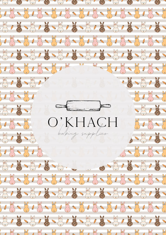Spring Bunny Pattern No.10 - Edible Image - O'Khach Baking Supplies