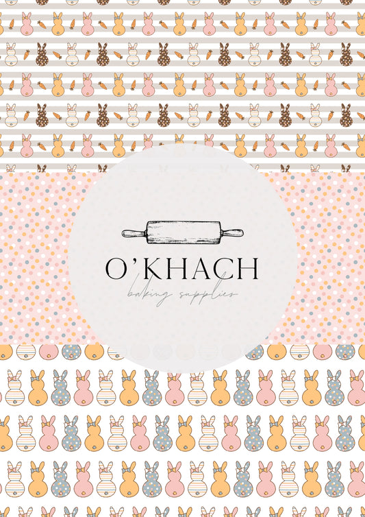 Spring Bunny Pattern No.13 - Edible Image - O'Khach Baking Supplies