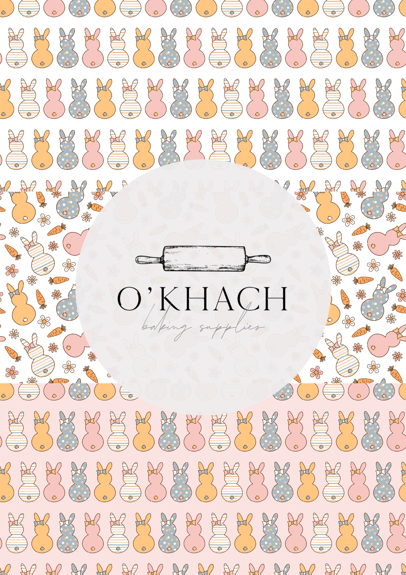 Spring Bunny Pattern No.17 - Edible Image - O'Khach Baking Supplies