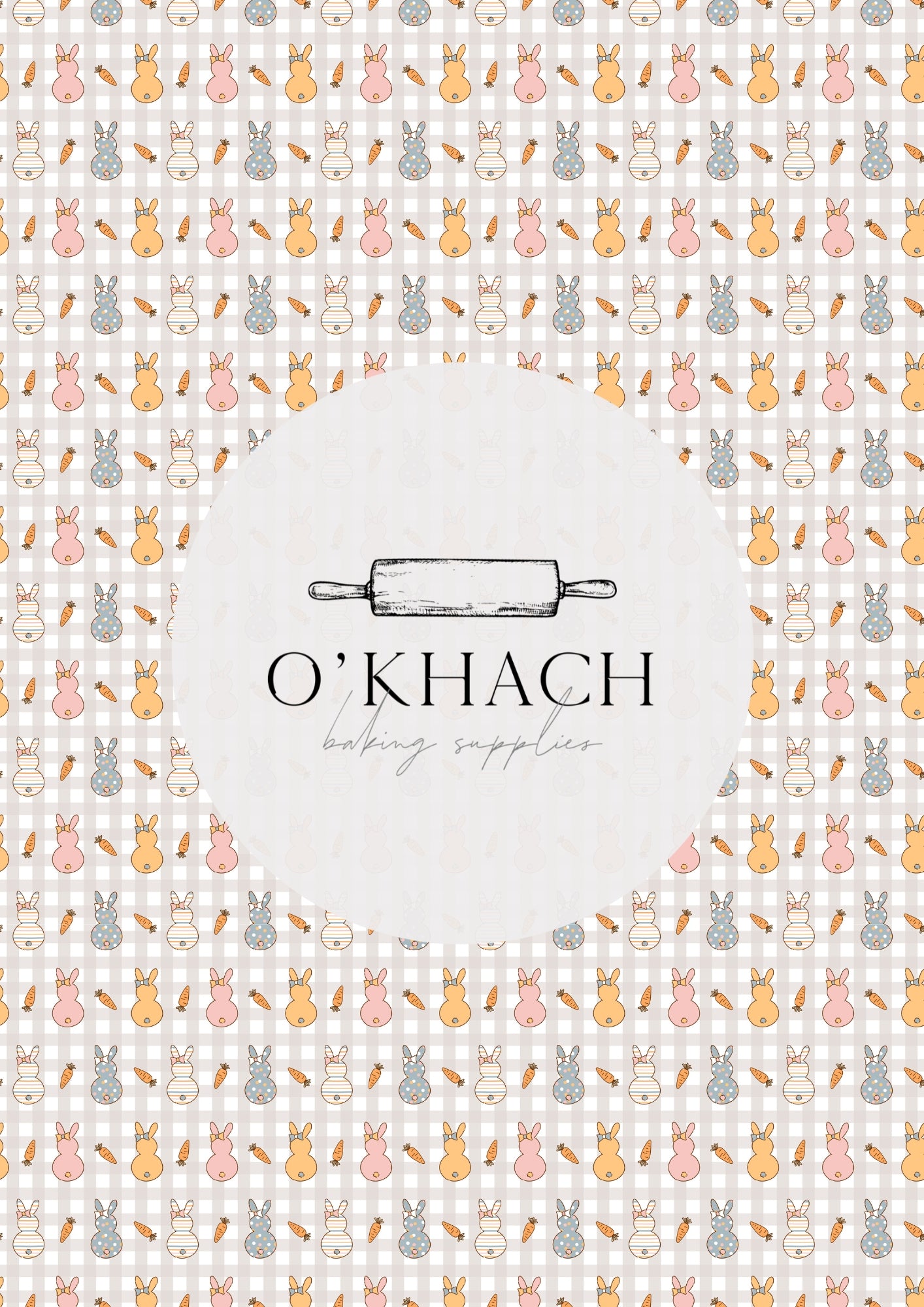 Spring Bunny Pattern No.2 - Edible Image - O'Khach Baking Supplies