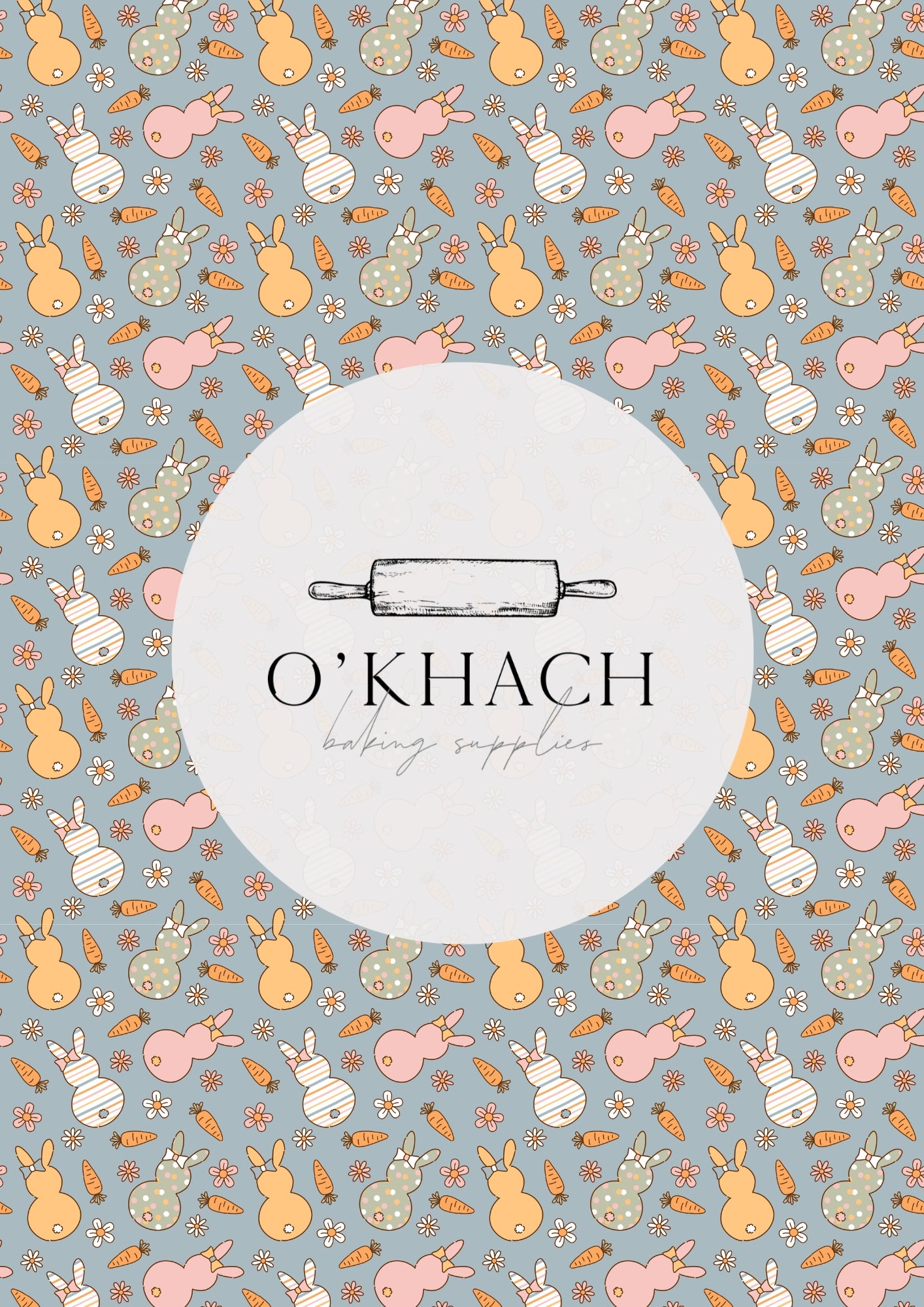 Spring Bunny Pattern No.6 - Edible Image - O'Khach Baking Supplies